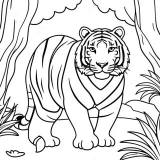 Tigre Branco Majestoso Na Selva Pagina Para Colorir 36654-28999