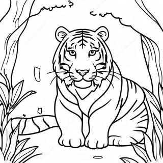 Tigre Branco Majestoso Na Selva Pagina Para Colorir 36654-29000