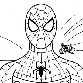 Homem-Aranha Feliz Aniversário Páginas Para Colorir