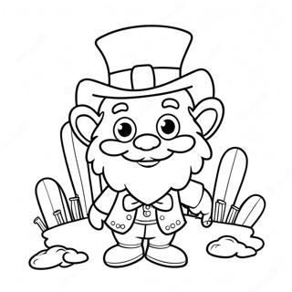 Pagina Para Colorir Do Leprechaun Fofo Com Ouro 39394-31164