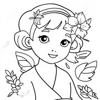 Kanae Fofa Com Flores Pagina Para Colorir 42404-33511