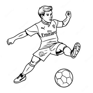 Pagina Para Colorir Do Jogador Do Arsenal Chutando A Bola 43024-34058