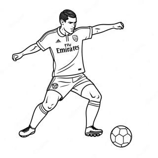 Pagina Para Colorir Do Jogador Do Arsenal Chutando A Bola 43024-34059