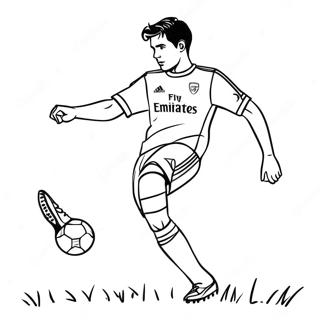 Pagina Para Colorir Do Jogador Do Arsenal Chutando A Bola 43024-34060