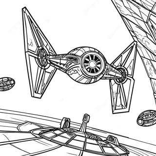 Pagina Para Colorir Batalha Espacial Detalhada Do Tie Fighter 43184-34162