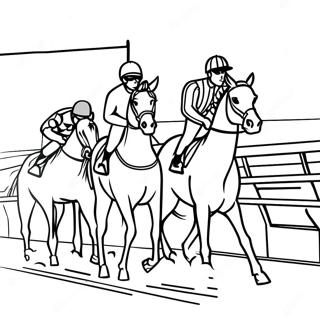 Pagina Para Colorir Da Cena De Corrida De Cavalos No Derby 43373-34294