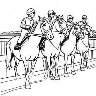 Pagina Para Colorir Da Cena De Corrida De Cavalos No Derby 43373-34295