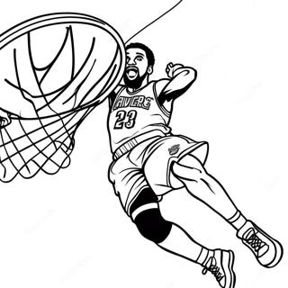 Pagina Para Colorir Jogador Do Cleveland Cavaliers Enterrando 44034-34815