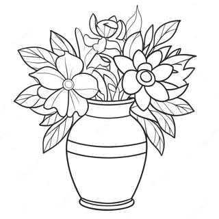 Pagina Para Colorir De Vaso De Flores Com Flores Coloridas 45963-36327