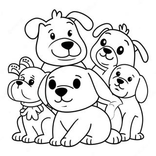 Família De Cães Páginas Para Colorir