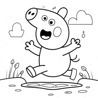 Pagina Para Colorir Peppa Pig Pulando Em Pocas De Lama 47544-37595