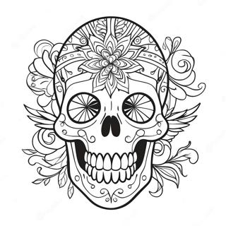 Pagina Para Colorir Do Cranio De Tatuagem Gotica 47783-37777