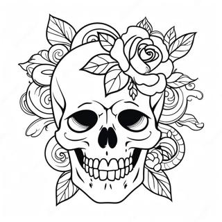 Pagina Para Colorir Do Cranio De Tatuagem Gotica 47783-37780