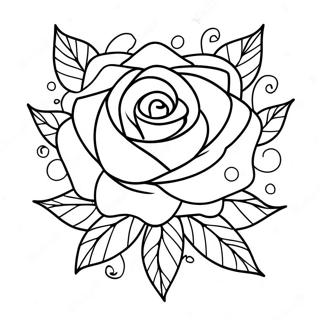 Pagina Para Colorir Da Rosa De Tatuagem Gotica 47784-37781