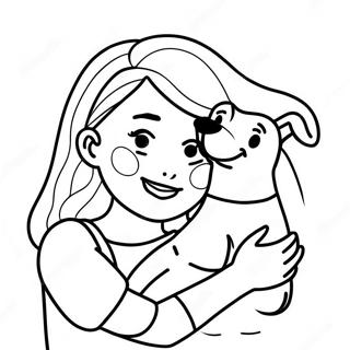 Menina Com Cachorro Feliz Pagina Para Colorir 48193-38131