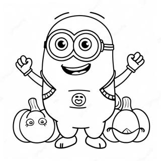 Pagina Para Colorir Minion Feliz Com Abobora 48524-38369