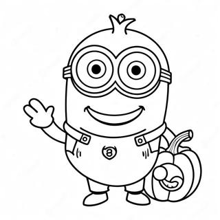 Pagina Para Colorir Minion Feliz Com Abobora 48524-38370