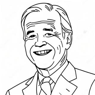 Pagina Para Colorir De Retrato Sorridente De Joe Biden 48604-38434