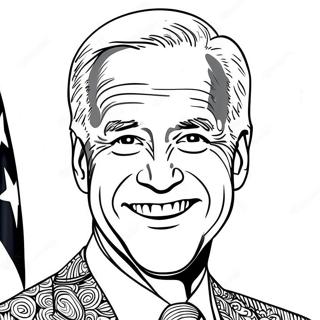 Pagina Para Colorir De Retrato Sorridente De Joe Biden 48604-38435