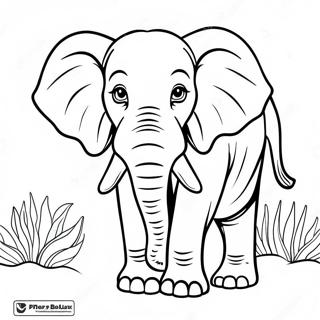 Pagina Para Colorir Do Majestoso Elefante Africano 49074-38813