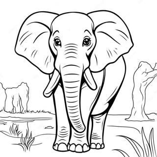 Pagina Para Colorir Do Majestoso Elefante Africano 49074-38816