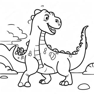 Pagina Para Colorir De Cena De Luta De Dinossauros 49963-39529