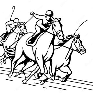 Pagina Para Colorir Da Cena De Corrida De Cavalos A Galope 51234-40544