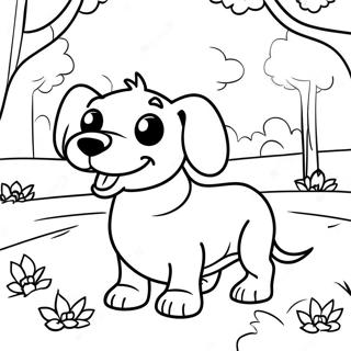 Pagina Para Colorir Do Dachshund Brincalhao No Parque 5131-4085