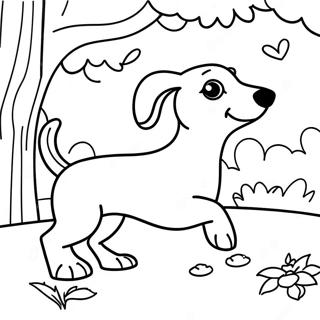 Pagina Para Colorir Do Dachshund Brincalhao No Parque 5131-4086