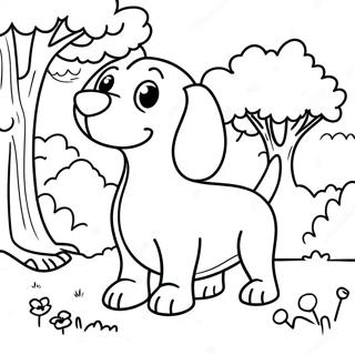 Pagina Para Colorir Do Dachshund Brincalhao No Parque 5131-4087