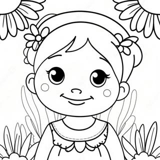 Pagina Para Colorir Da Anya Fofa Com Flores 52754-41729