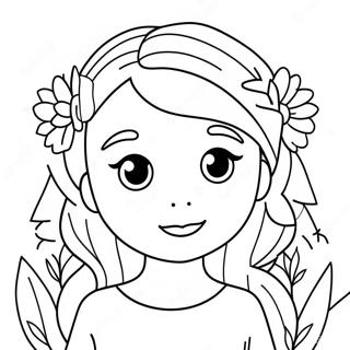 Pagina Para Colorir Da Anya Fofa Com Flores 52754-41732