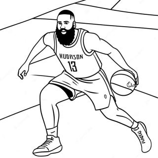 Pagina Para Colorir James Harden Driblando Basquete 53463-42291