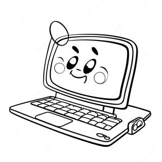 Pagina Para Colorir De Laptop De Desenho Animado Fofo 53954-42694