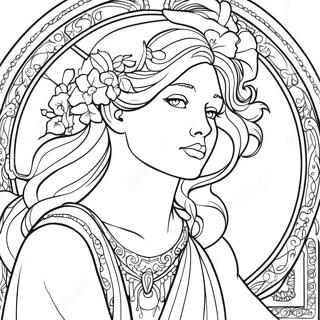 Alphonse Mucha Páginas Para Colorir