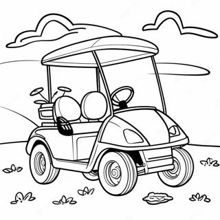 Pagina Para Colorir De Carrinho De Golfe Divertido No Campo 54824-43381