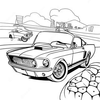 Pagina Para Colorir Do Carro De Corrida Mustang Classico 55464-43895