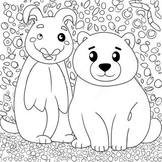 Pagina Para Colorir Amigos Animais Em Pontilhismo 56724-44878