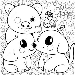 Pagina Para Colorir Amigos Animais Em Pontilhismo 56724-44879