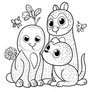 Pagina Para Colorir Amigos Animais Em Pontilhismo 56724-44880