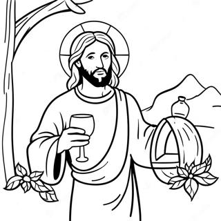 Jesus Transforma Água Em Vinho Páginas Para Colorir