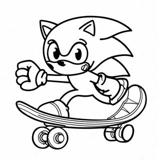 Sonic Skateboard Páginas Para Colorir