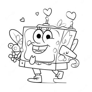 Spongebob Dia Dos Namorados Páginas Para Colorir