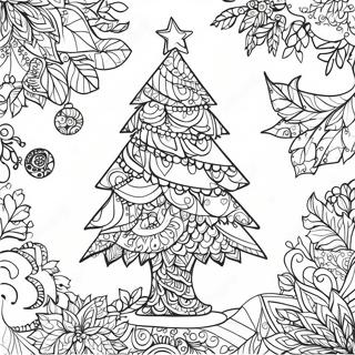 Pagina Para Colorir De Arvore De Natal Festiva Zentangle 65254-51659