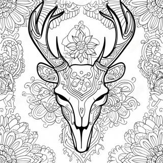 Pagina Para Colorir Do Design Intricado Do Cranio De Veado 66365-52520