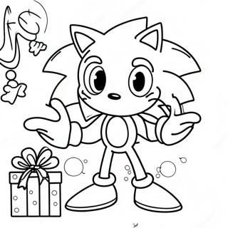 Sonic Natal Páginas Para Colorir