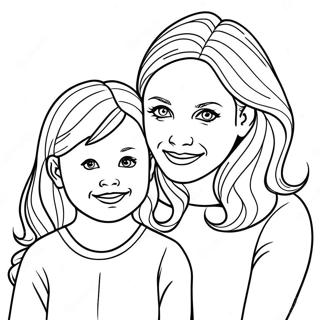 Mãe E Filha Páginas Para Colorir