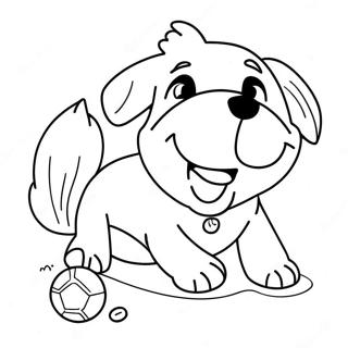 Pagina Para Colorir De Golden Retriever Feliz Brincando Com Bola 701-563