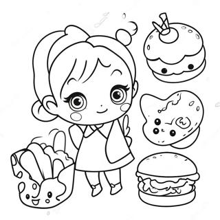 Chibi De Comida Páginas Para Colorir