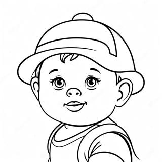 Pagina Para Colorir Do Bebe Fofo Com Chapeu Amarelo 70925-56138